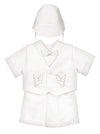 Igirldress Baby Toddler Boys Christening Short Sleeve Set 6-12Mos White