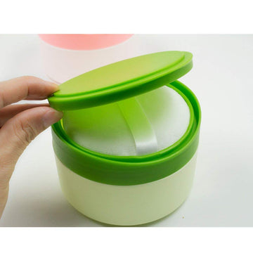 1Pcs Abs Empty Refillable Baby Talcum Powder Box With Green Lid Sifter And Powder Puff Baby Skin Care Powder Case Loose Powder J