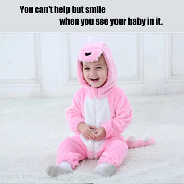 Baby Pink Dinosaur Costumes Unisex Toddler Outfit Halloween Dress Up Romper 24-30 Months