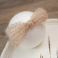Zeroest Baby Photography Props Bow Headband Newborn Boy Girl Photo Shoot Outfits Infant Crochet Knitted Mohair Headdress (Beige)