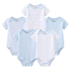 Kiddiezoom Baby Boys Bodysuit Newborn Short Sleeve Baby Clothes Cotton 5-Pack Newborn Baby Clothes