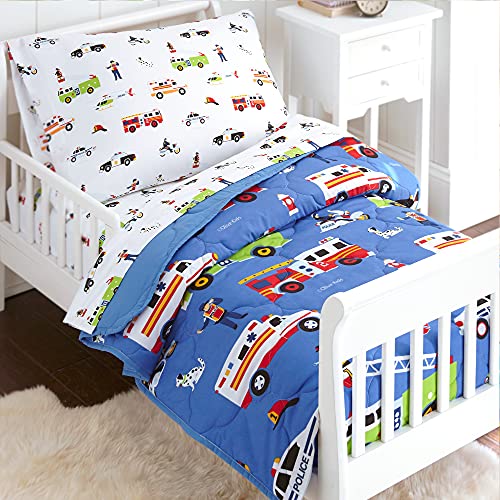 Wildkin Kids 4 Pc Toddler Bed In A Bag For Boys And Girls, Microfiber Bedding Set Includes Comforter, Flat Sheet, Fitted Sheet,