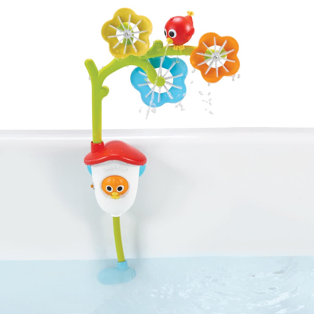 Yookidoo Baby Bath Mobile - Spinning Flowers And Swiveling Fountain For Newborn And Toddler Bath Time Sensory Development (Tub N