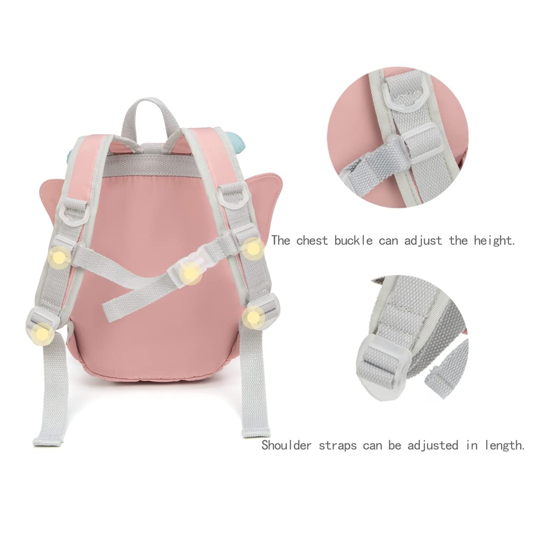Cfx Toddler Backpack Leash With Safety Handle, Attractive Leash Ages 2-4 (Pink Butterfly)
