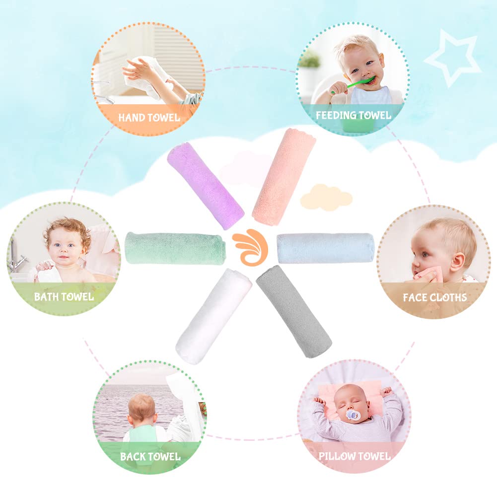 Orighty Baby Washcloths 50-Pack, Microfiber Coral Fleece Baby Face Towels, Soft And Absorbent Wash Cloths For Newborns, Infants