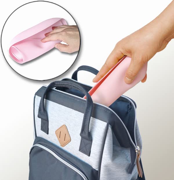 Ymcf Products 2-Pack Waterproof Silicone Baby Bib Lightweight Comfortable Easy-Wipe Clean (Lilac/Plum)