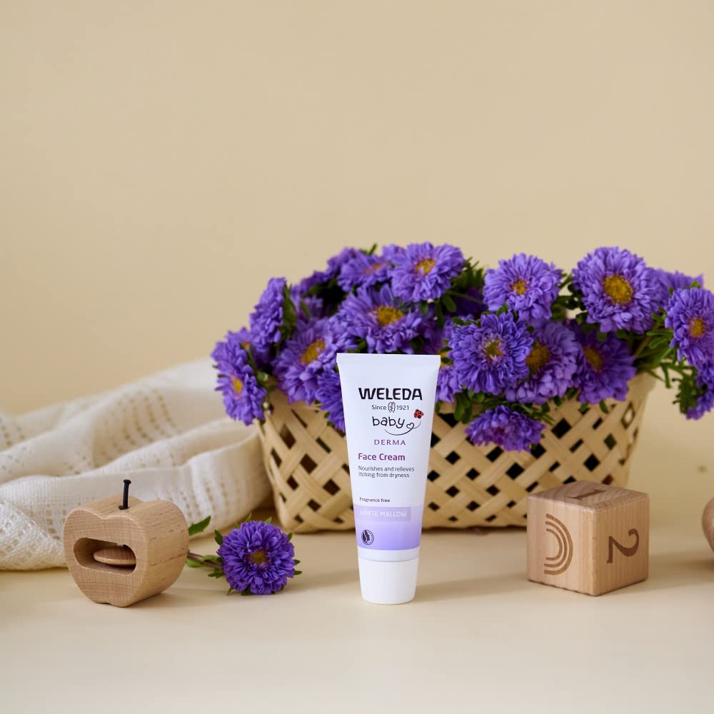 Weleda Baby Sensitive Care Face Cream, 1.7 Fluid Ounce, Plant Rich Moisturizer with White Mallow, Pansy and Sweet Almond Oil