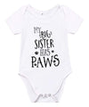 Mainesaka Newborn Baby Got My Mind On My Mommy Paws Funny Bodysuits Rompers Outfits Grey White 0-18M (Z-My Big Sister Has Paws,