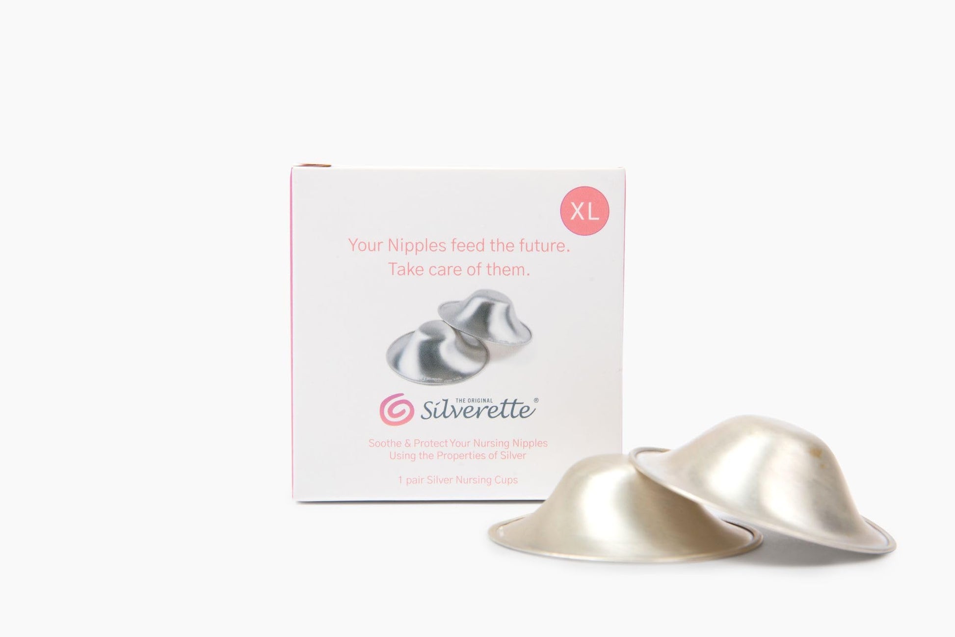 Silverette Xl The Original Silver Nursing Cups - Soothe And Protect Your Nursing Nipples -Made In Italy