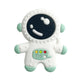 Cuxnoo Baby Teething Spaceman Toy for 3+ Months Infants Sucking, Food Grade Silicon Astronaut Styling Teether, BPA Free (Cyan)
