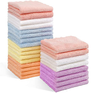 Orighty Baby Washcloths 24-Pack(7''X9''), Microfiber Coral Fleece Baby Towels, Super Soft And Absorbent Wash Cloths For Newborns