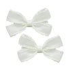 2Pcs Off White 2.7    Pigtail Hair Bows for Little Girl Summer Bow Spring Bow (M-off white hair clips)