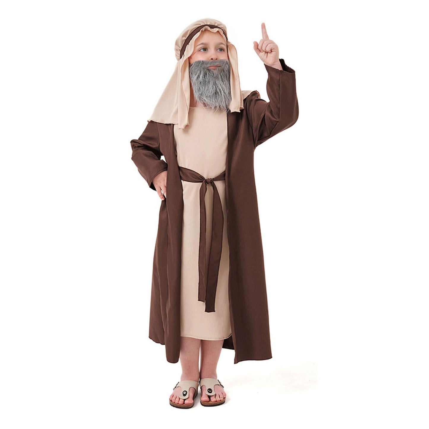 Gukefun Jesus Costume for Kids Biblical st Saint Joseph Robe Outfit Bible Moses Shepherds Christmas Halloween Costumes for boys