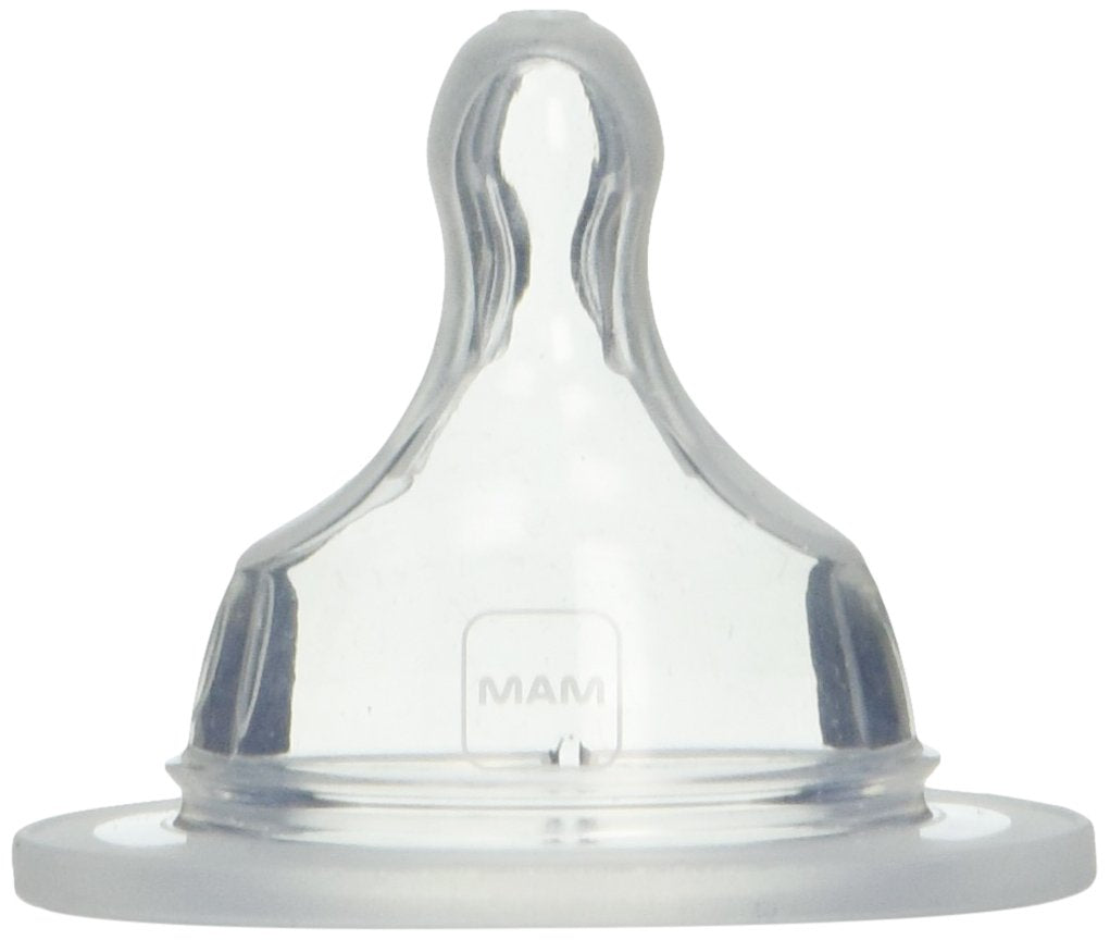 Mam Slow Flow Nipples, Level 1, 0+ Months, 2-Count