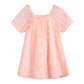 Hopscotch Baby Girls Embellished Print Short Sleeves Peach Party Dresses For Ages (912 Months)