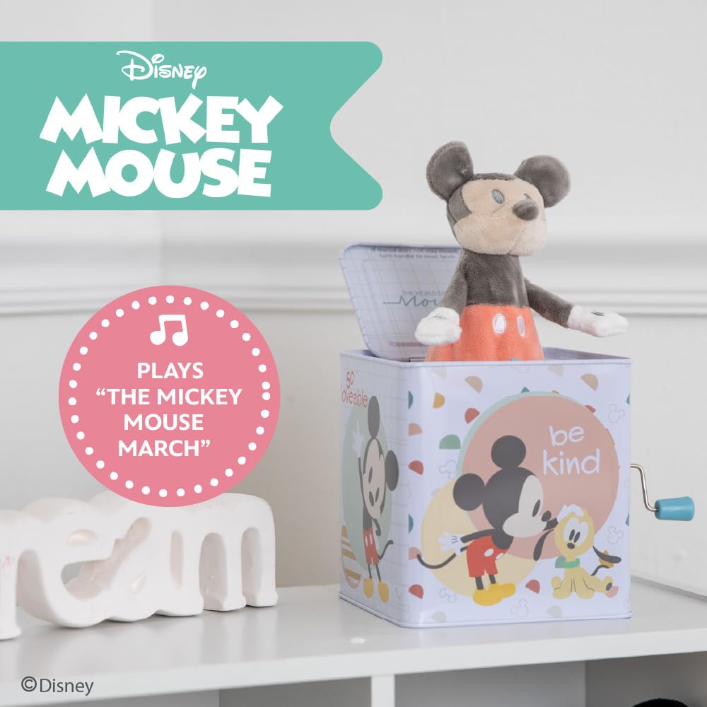 KIDS PREFERRED Disney Baby Mickey Mouse Jack in The Box Musical Toys for Babies and Toddlers, Plays The Mickey Mouse March    Mi