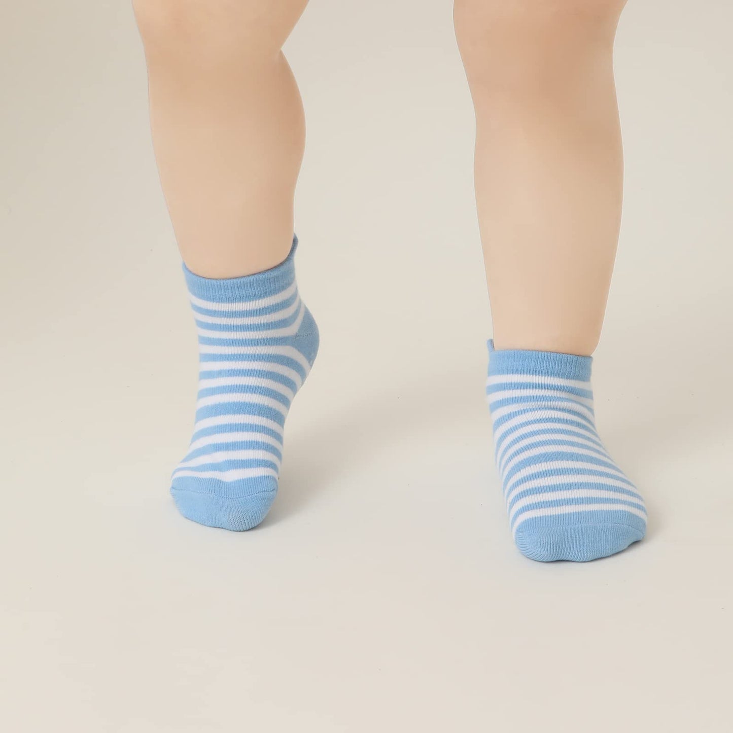 Aroveea Non Slip Grip Ankle Baby Socks 3-5 Years Old For Toddler Boys And Girls Kids Socks 12 Pack, Cute Cotton Baby Socks, Litt