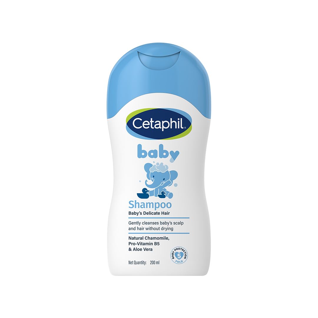 Cetaphil Baby Tear-Free Shampoo With Natural Chamomile & Aloe Vera 200 Ml | Gentle Daily Cleanser For Newborns & Babies From Day