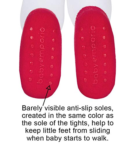 Baby Girl Tights With Sewn-In Mary Jane Shoe Design - Anti Slip - Cotton-Infant & Toddler Sizes