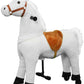 Ride on Horse,Horse Ride on Toy for Kids, Riding White Horse Mechanical Walking Action Plush Animal for 4 Years to 9, No Battery