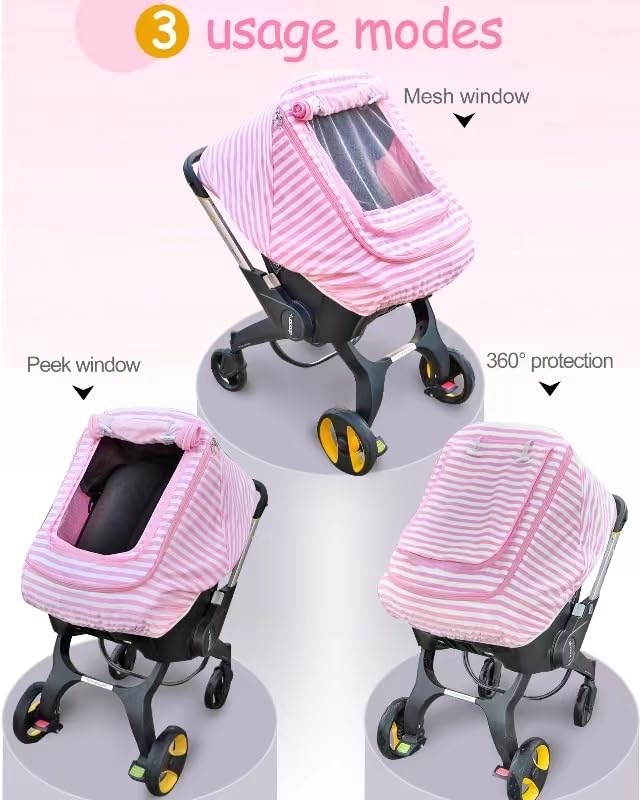 Car Seat Covers For Babies,Baby Car Seat Cover For Boys Girls, Windproof Infant Carseat Cover,Kick-Proof Car Seat Canopy With Br