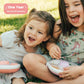Gobe Kids Small Snack Spinner Slide Bundle With Hand Strap And Sticker Sheet - Reusable Snack Container With 5 Compartment Dispe