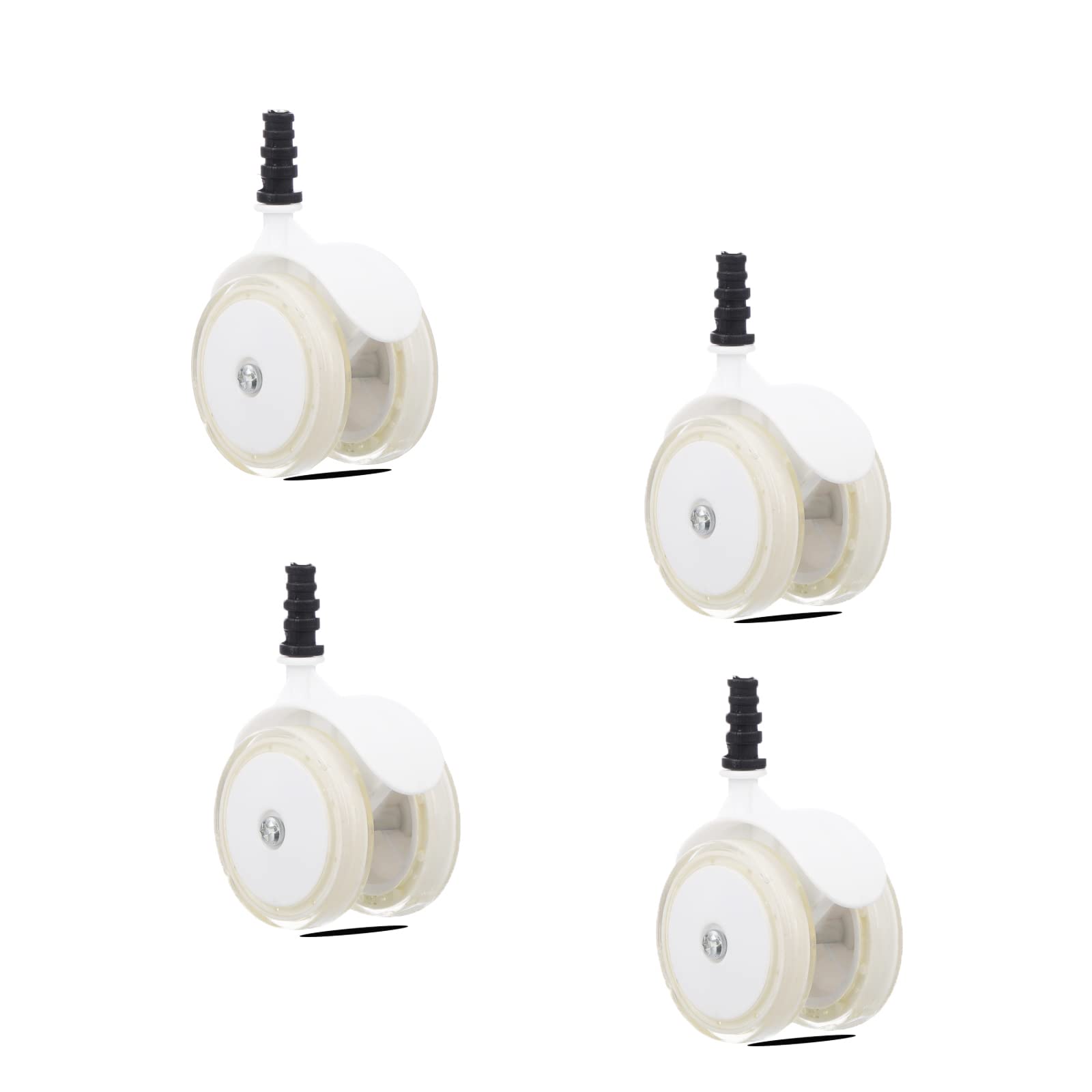 Baby Walker Wheels Replacement Parts, 2 Plastic Rubber Wheels Casters, Removable, Safe for All Floors,Set of 4 (White)