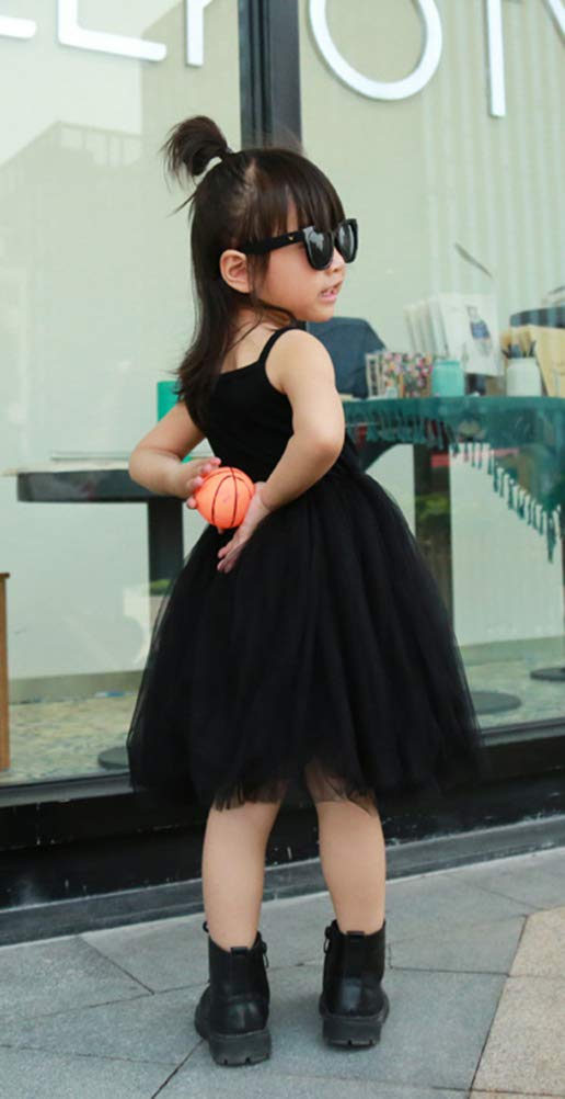 Btgixsf Baby Girls Tutu Dress Toddler Sleeveless Tulle Dress Princess Infant Party Dresses 1580 Black 4T