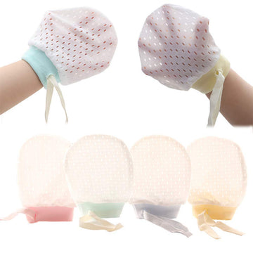 Adeimoo Baby Boy Girl No Scratch Silk Cotton Mittens Mesh Breathable Drawstring Gloves For Newborn Toddler Infants 8 Pack (Eyele