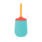 Nuby First Training Cup Set - Silicone Tumbler With Spout And Straw Combo - 4 Oz - 6+ Months - Neutral