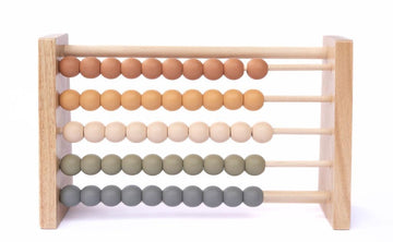 Brooklyn Neutral Boho Abacus - STEM Toy- Boho Nursery Decor and Playroom Decor- Math Toddler Toy with Beads- Montessori Toys - A