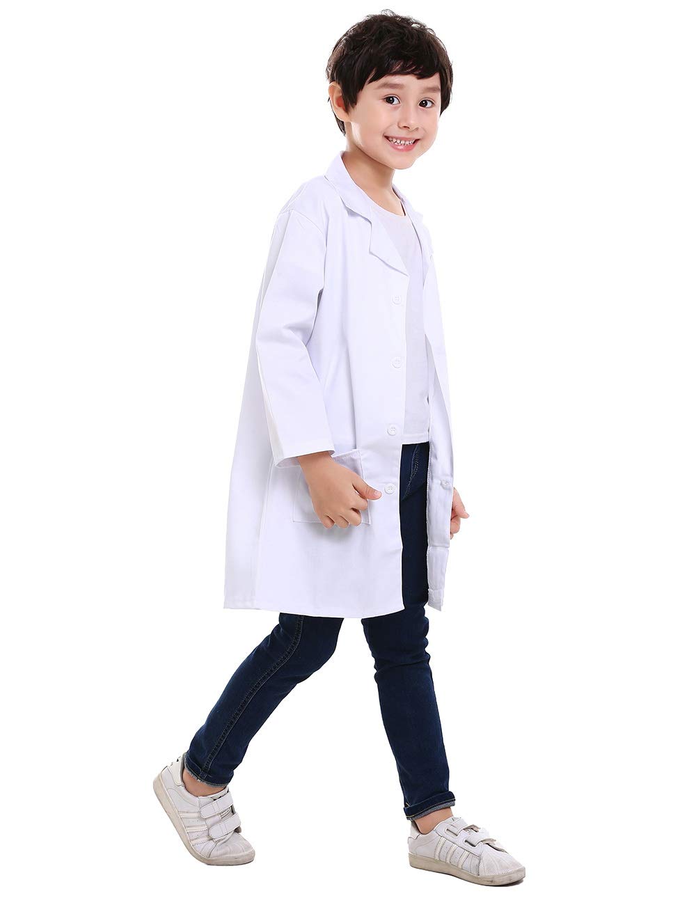 Toptie Kids Lab Coat For School Scientists Halloween Costume-White-14