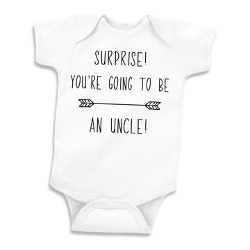 Bump And Beyond Designs Surprise Pregnancy Announcement Gift To Uncle, Hello Uncle Shirt (0-3 Months, White)