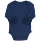 Rufflebutts Ruffled Long Sleeve Layering Bodysuit - Dark Navy - 0-3 Months