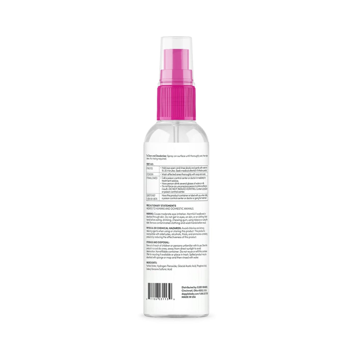 Dapple Breast Pump Cleaner Spray Baby, 8 Fl Oz Bottle, Unscented, Plant Based & Hypoallergenic - Removes Milk Residue - Easy Rin