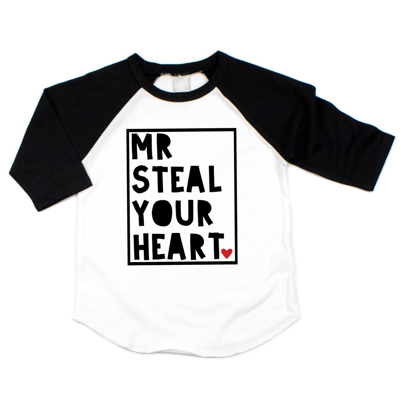 Bump And Beyond Designs Boys Valentine'S Day Shirt, Mr. Steal Your Heart (Black 10-12)