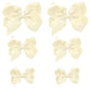 Ivory Bows For Girls,6Pcs Hand-Made Grosgrain Ribbon Hair Bows Alligator Clips Hair Accessories For Little Teen Toddler Girls Ki
