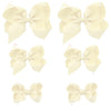Ivory Bows For Girls,6Pcs Hand-Made Grosgrain Ribbon Hair Bows Alligator Clips Hair Accessories For Little Teen Toddler Girls Ki