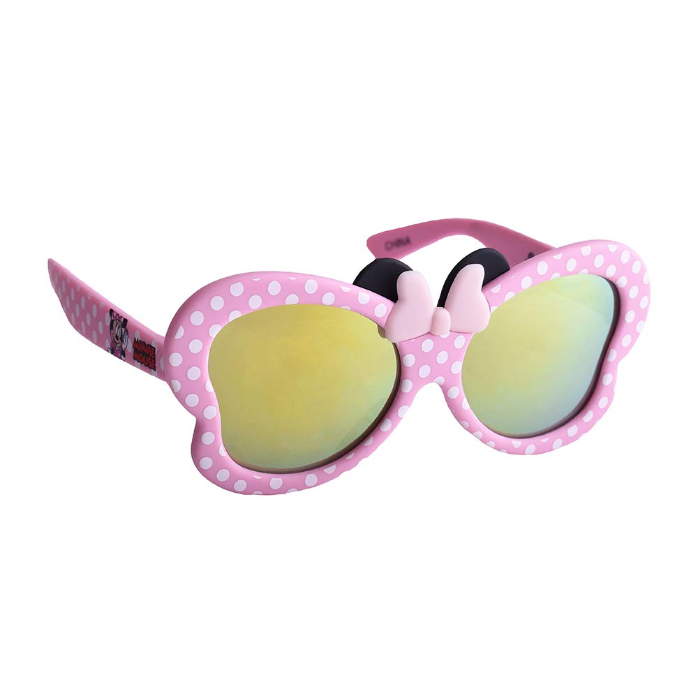 Sun-Staches Disney Official Minnie Mouse Lil Characters Child Sunglasses, Uv400 Lenses Pink Polka Dot Frames, One Size Fits Most