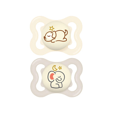 Mam Supreme Night Baby Pacifier, For Sensitive Skin, Patented Nipple, 2 Pack, 0-6 Months, Unisex,2 Count (Pack Of 1)