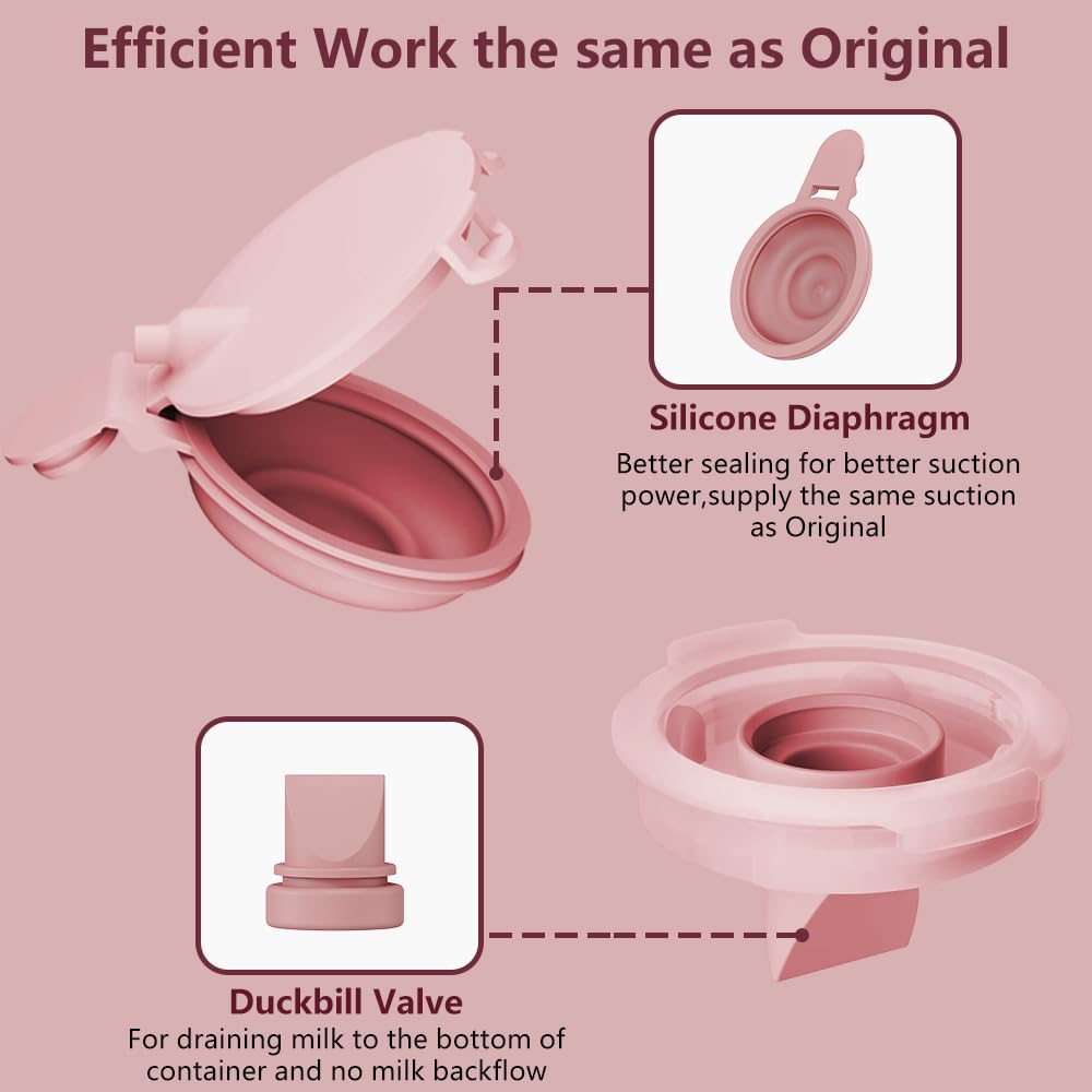 2Pcs Duckbill Valves And 2Pcs Silicone Diaphragms Compatible With Momcozy M9, Replace For Momcozy Mobile Flow M9 Breastfeeding P