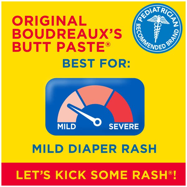 Boudreauxs Butt Paste Diaper Rash Ointment, Vjbqdk, Original - Contains 16% Zinc Oxide - Pediatrician Recommended - Paraben And