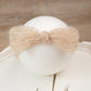 Zeroest Baby Photography Props Bow Headband Newborn Boy Girl Photo Shoot Outfits Infant Crochet Knitted Mohair Headdress (Beige)