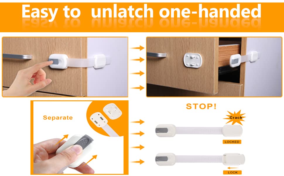 Vmaisi Baby Proofing Cabinet Locks - Childproofing Adjustable Multi Use Straps Latches for Drawers, Fridge, Dishwasher, Toilet S