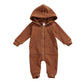 Fybitbo Infant Baby Boys Girls Clothing Zipper Hooded Jumpsuit Romper Long Sleeve Onesie Fall Winter Outfit Warm Clothes (A Coff