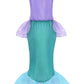 Ruuyiicoco Princess Mermaid Costume For Girls Party Dress Up With Wig Crown Jewelry (6-7 Years, Purple)