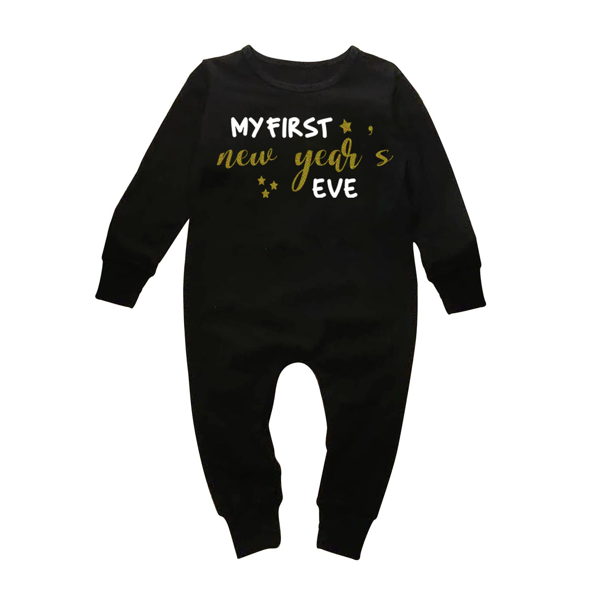 Mott2 New Year Special Black One Piece Coverall Unisex Baby Jumpsuit  New Year Eve1 (Black, 69 Months)