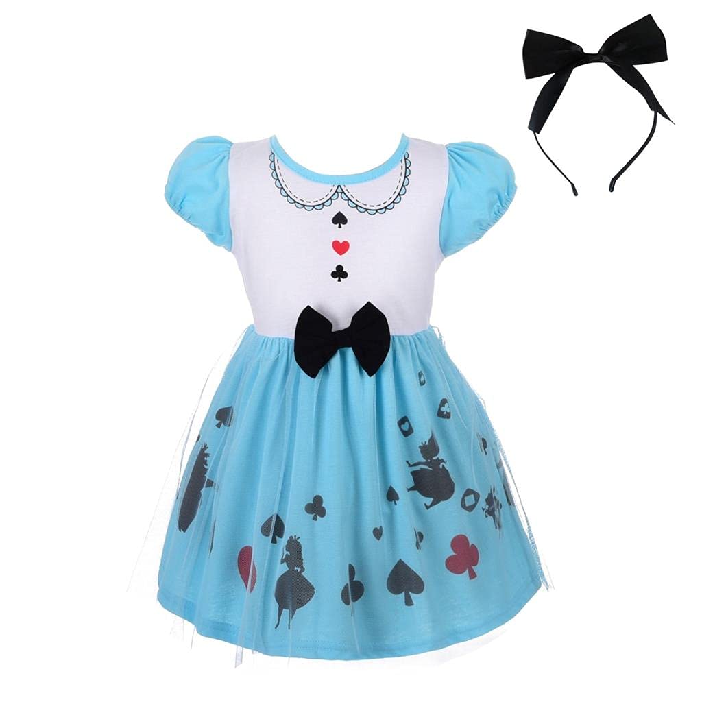 Dressy Daisy Princess Dress Up Clothes Halloween Fancy Party Tulle Skirt Summer Outfit With Hair Hoop For Toddler Girls Size 5T,