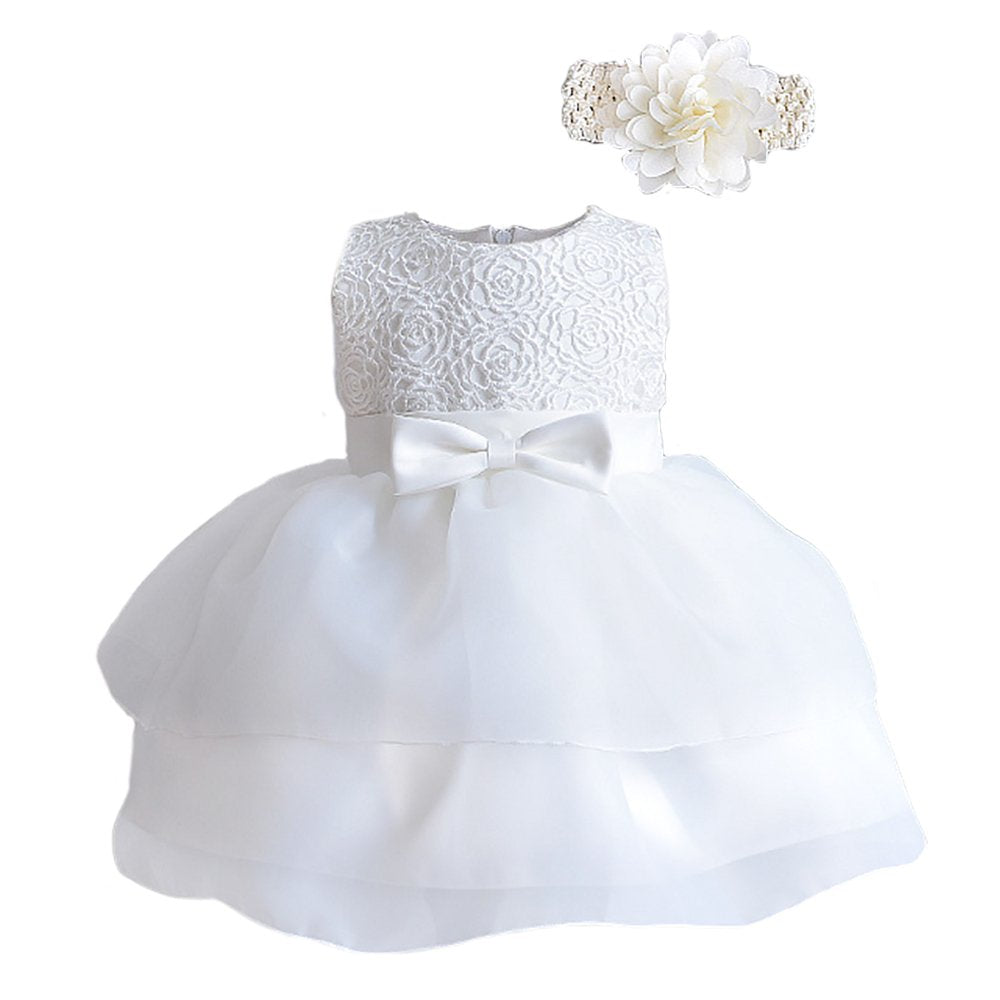 Newborn Baby Girls Christening Baptism Gown Wedding Pageant Formal Dre – Cutebab WBBAPB078P5GXHF