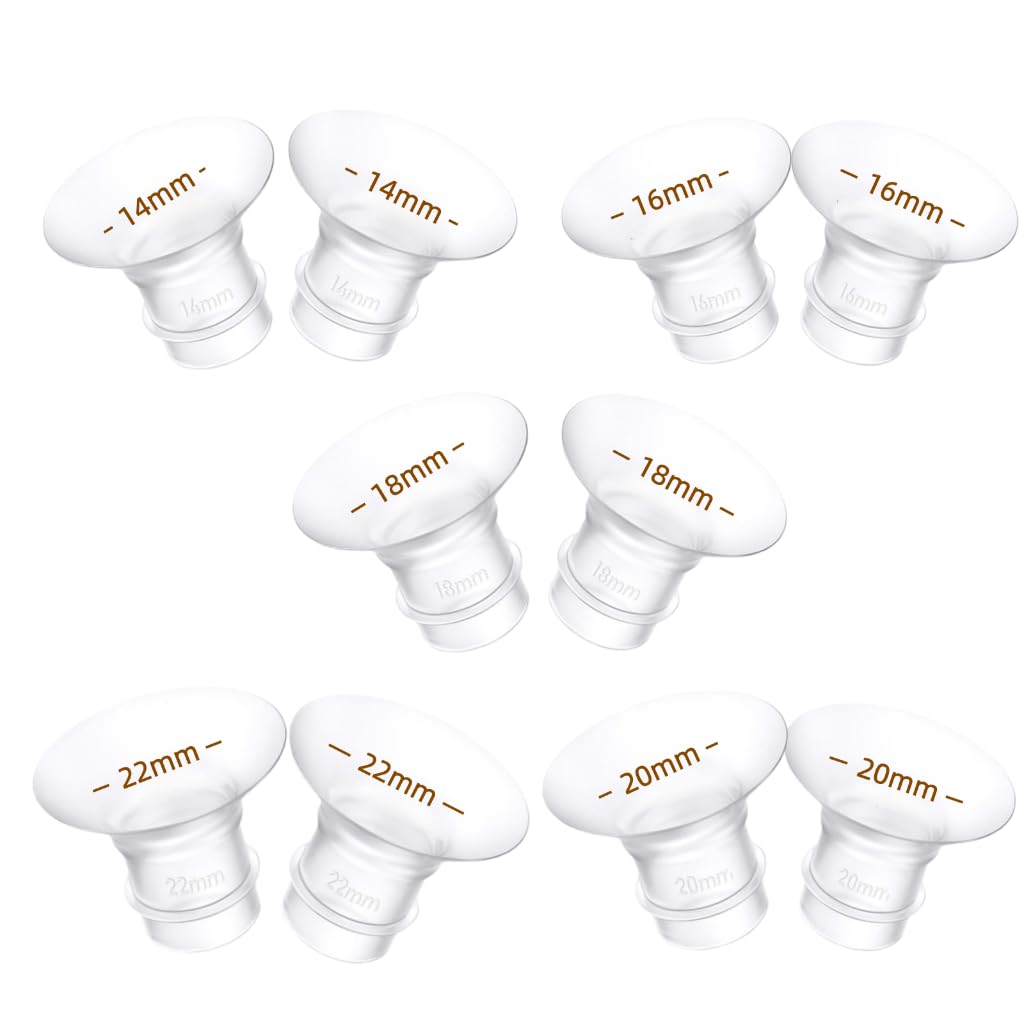 10PCS Flange Insert 14/16/18/20/22mm*2PCS Compatible with Momcozy M5/M6/M9/S12 Pro/S9 Pro/V1 Pro/V2 pro, Spectra/Medela/Elvie/NC